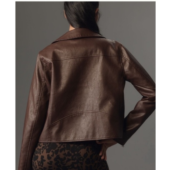 7 For All Mankind Faux Leather Motorcycle Jacket- S,M - Picture 6 of 9